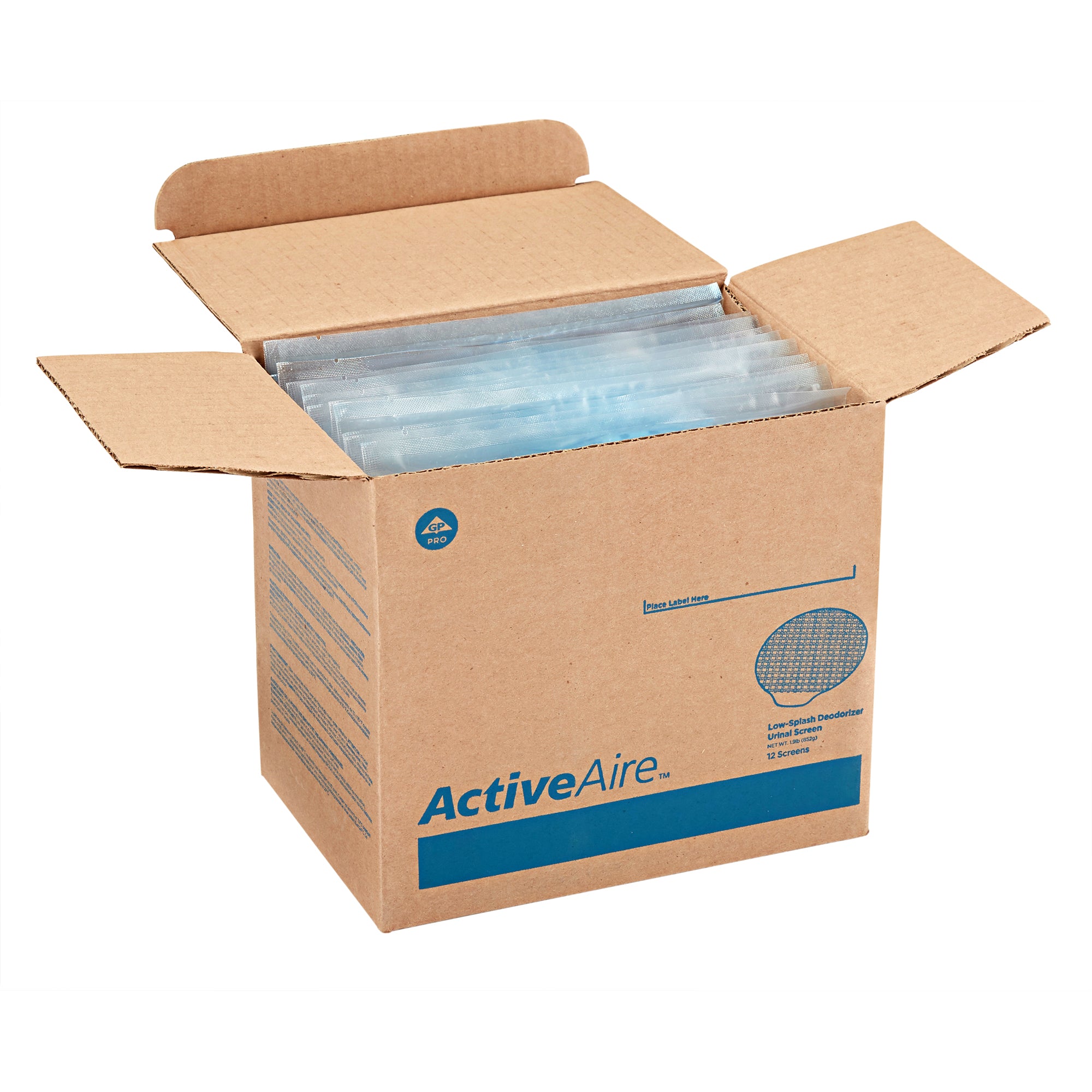 מסכי שתן מסיר ריח פרימיום מסוג ACTIVEAIRE® מבית GP PRO (ג'ורג'יה פסיפיק), רוח חוף, 12 מסכים לכל מארז
