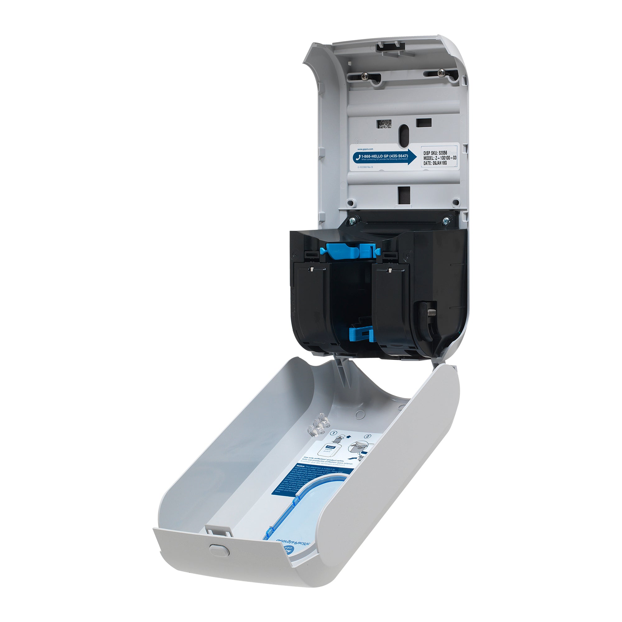 מתקן סבון וחיטוי אוטומטי ללא מגע GP PRO EnMotion® Gen2, אפור/כחול