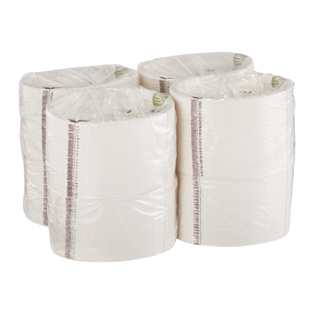 מגשי נייר קטנים עבים במיוחד של DIXIE ULTRA® מבית GP PRO (ג'ורג'יה-פסיפיק), איור עלים®, (8 חבילות של 125 מגשים סהכ 1000 מגשים)