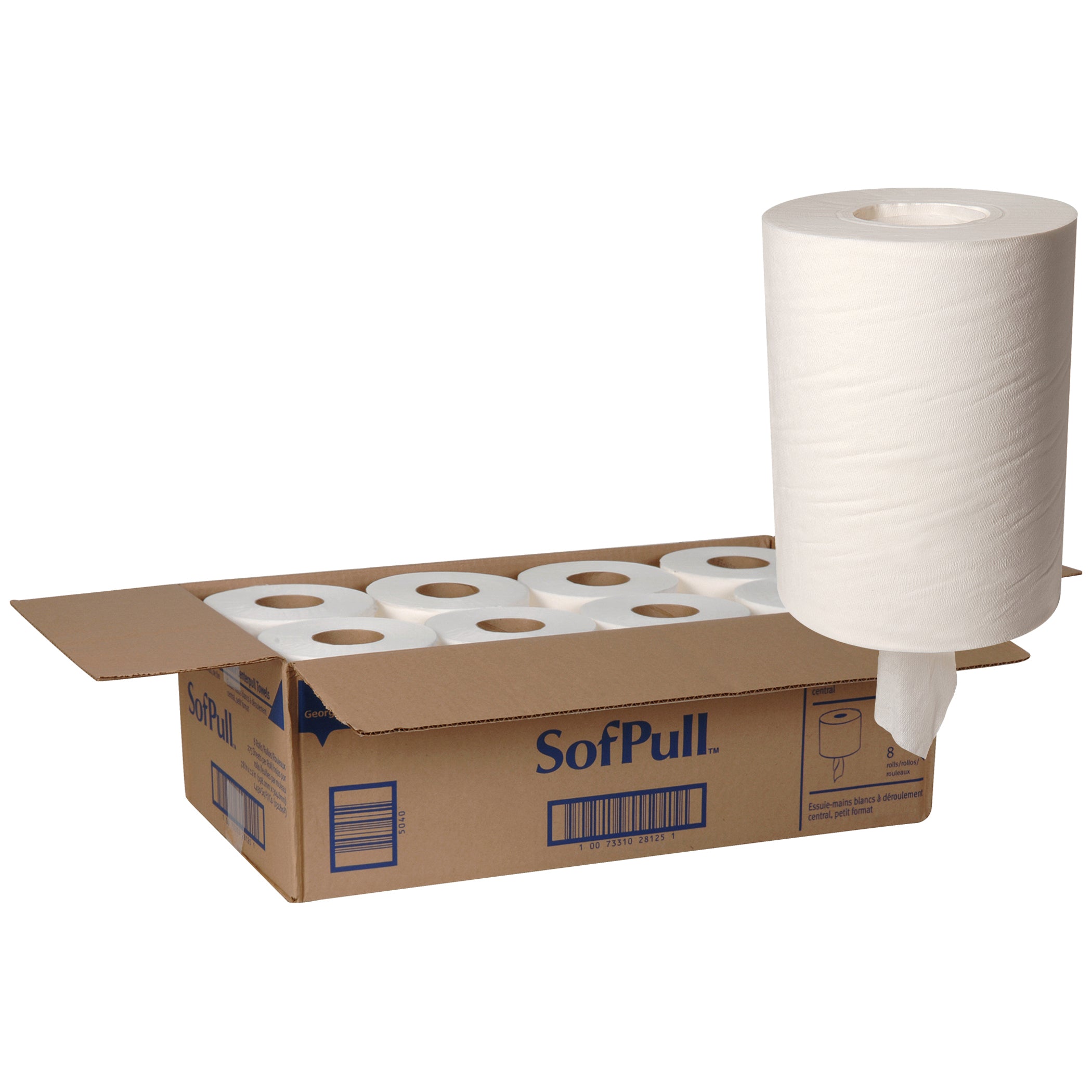 מגבות נייר SOFPULL® CENTERPULL ג'וניור מבית GP PRO (ג'ורג'יה פסיפיק), לבן, (8 גלילים של 84.58 מטרים סהכ 676.66 מטרים) 2,200 גליונות למארז