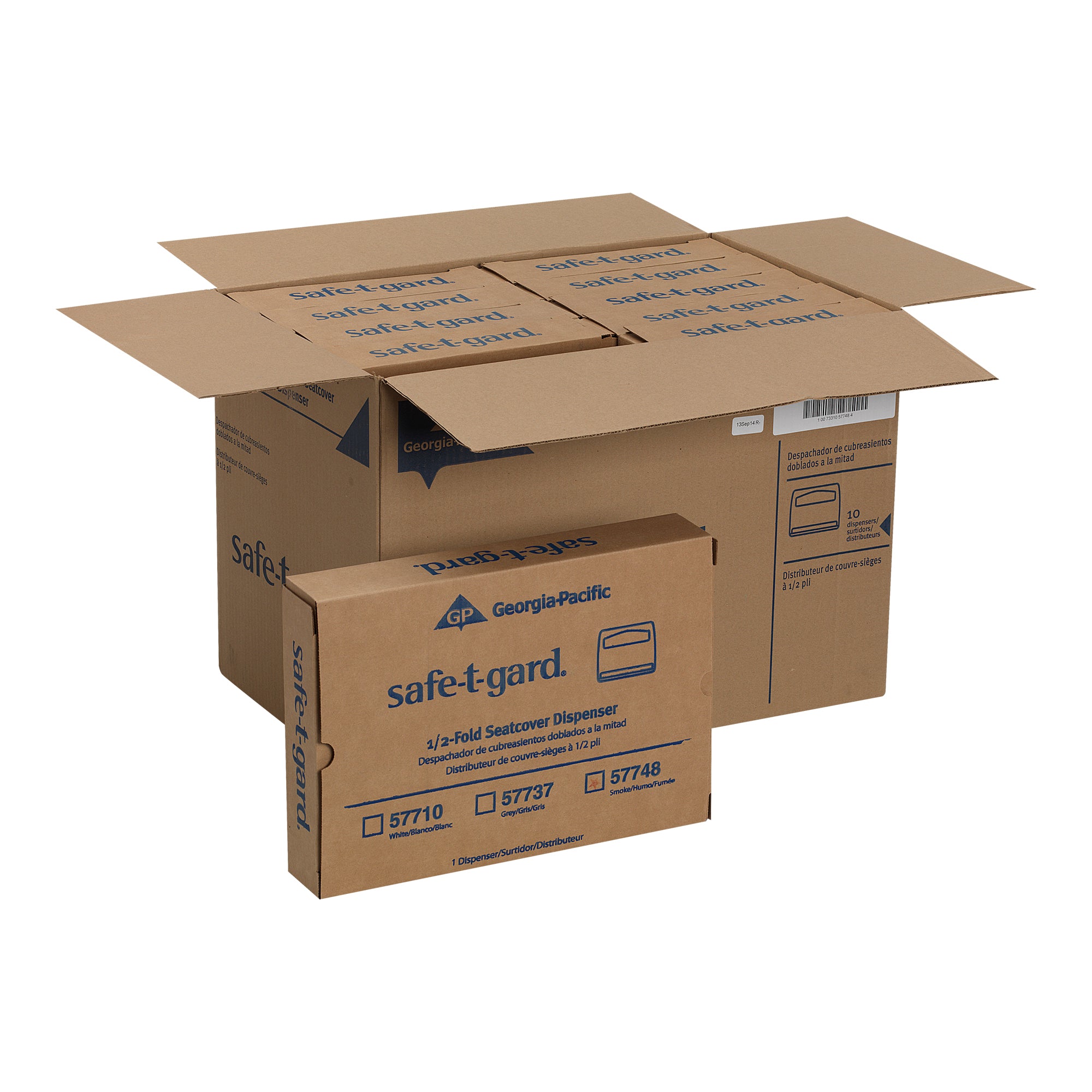 מתקן כיסוי מושב אסלה מתקפל ל- 1/2 של SAFE-T-GARD® מאת GP PRO (ג'ורג'יה פסיפיק), שחור, מתקן אחד