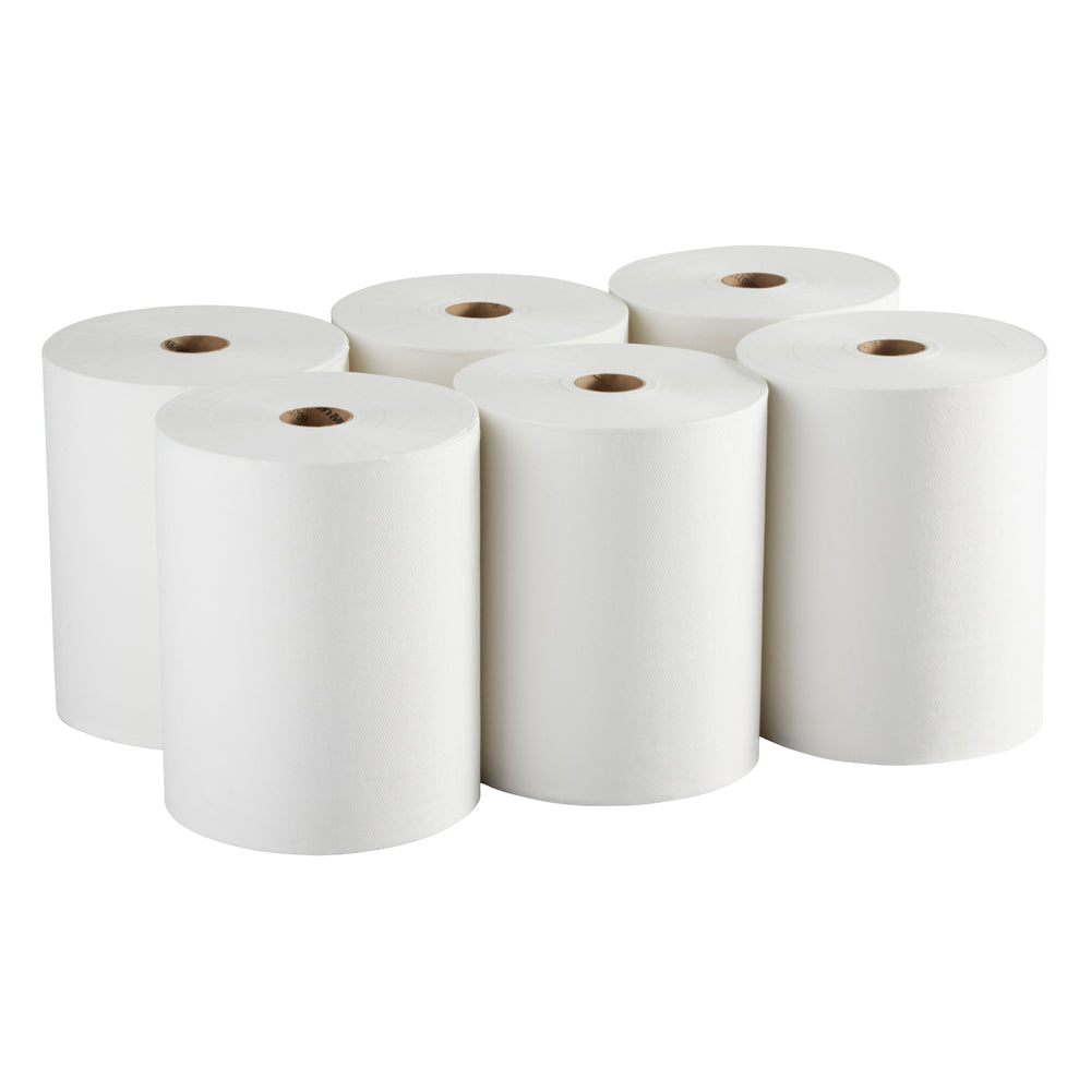 גלילי מגבות נייר ממוחזרים ENMOTION® 10 מבית GP PRO (ג'ורג'יה פסיפיק), לבן, (6 גלילים של 243.84 מטרים סהכ 1,463.04 מטרים)