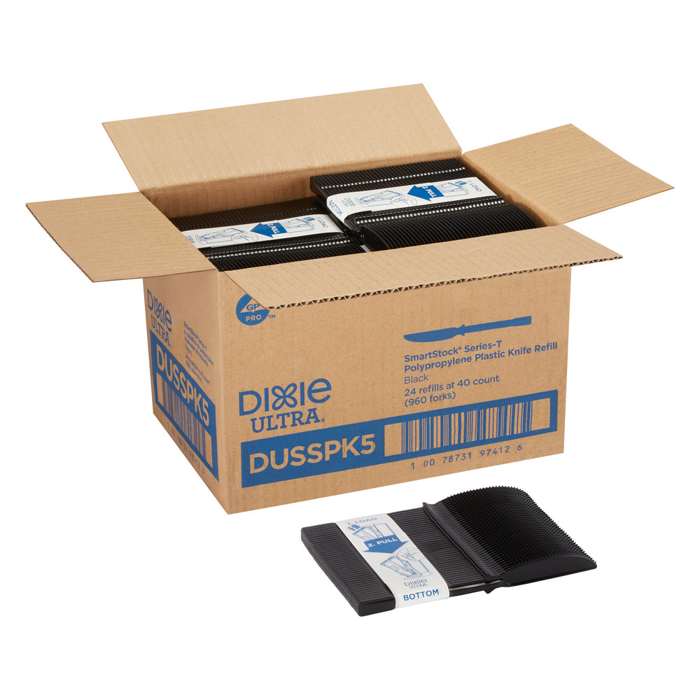 מילוי סכין מפוליפרופילן למתקן GP PRO DIXIE ULTRA® SMARTSTOCK® SERIES-T, שחור, 960 סכינים לכל מארז