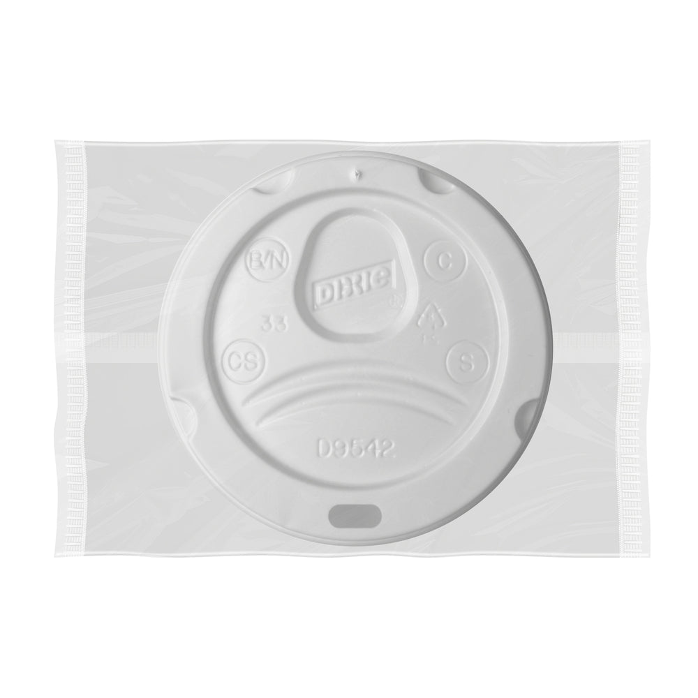 מכסי כוס חמה מפלסטיק DIXIE® DOME, גדולים, לבנים, 1,000 מכסים עטופים בנפרד לכל מארז
