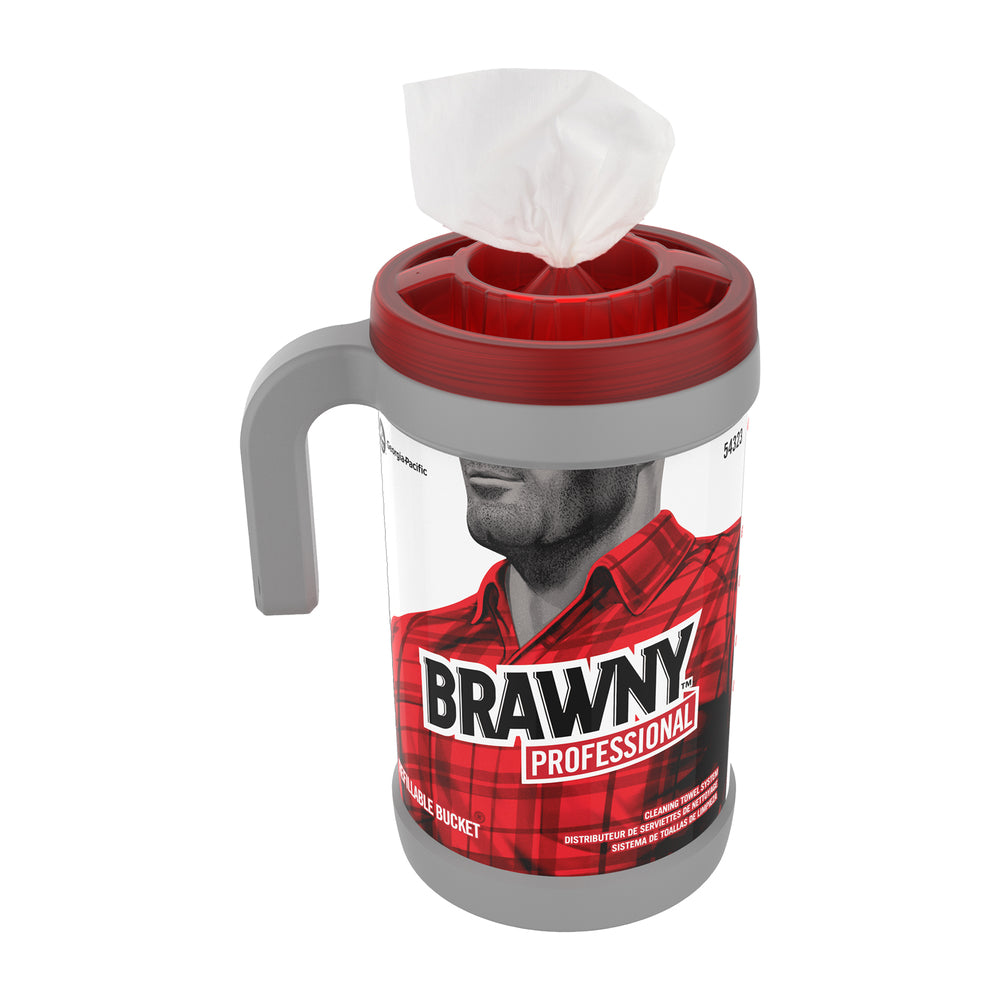 מערכת מגבות ניקוי מקצועית BRAWNY® מבית GP PRO (ג'ורג'יה פסיפיק), אפור, 2 דליים לכל מארז