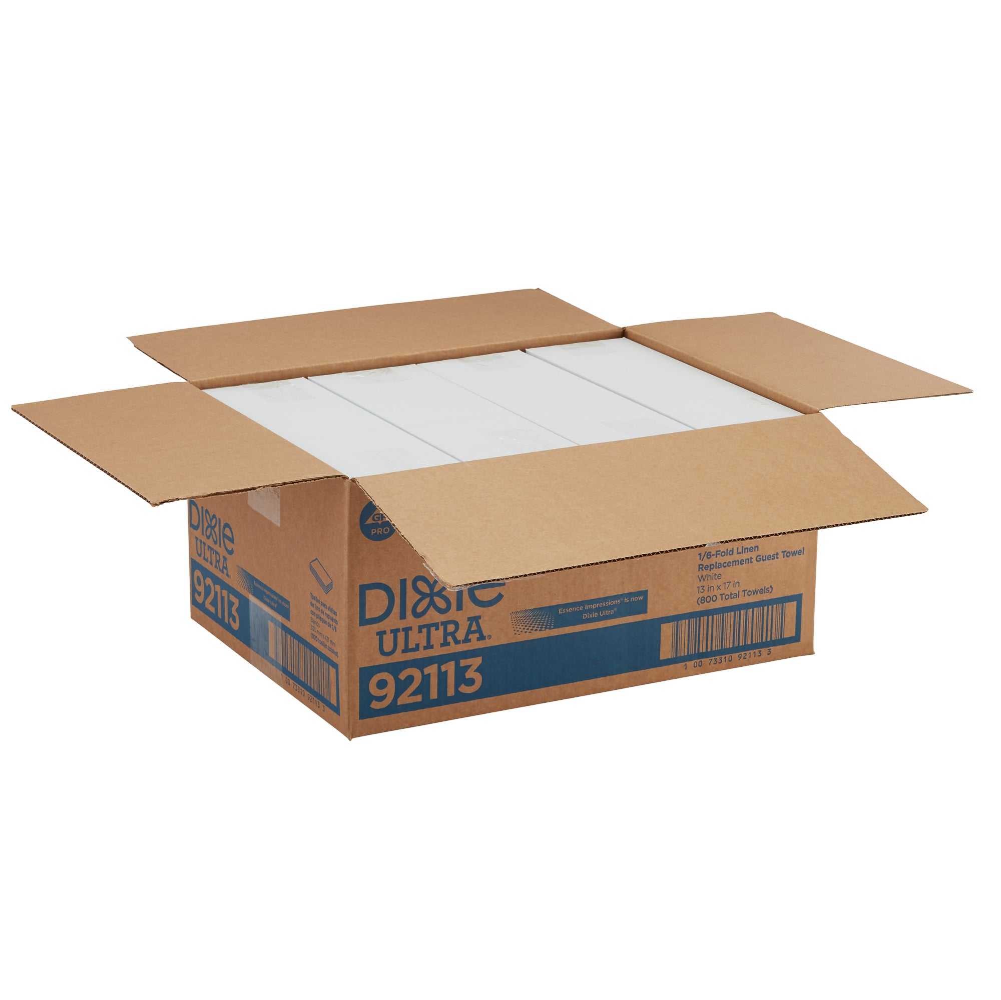 מגבות אורח מסדרת DIXIE ULTRA® מבית GP PRO קיפול 1/6 - 13 על 17 אינץ', לבן, (16 חבילות של 50 מפיות סהכ 800 מפיות)