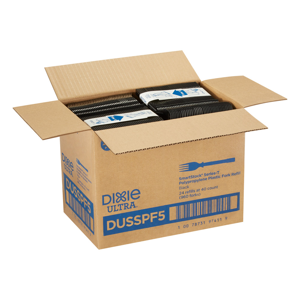 מילוי מזלג מפוליפרופילן למתקן GP PRO DIXIE ULTRA® SMARTSTOCK® SERIES-T, שחור, 960 מזלגות לכל מארז
