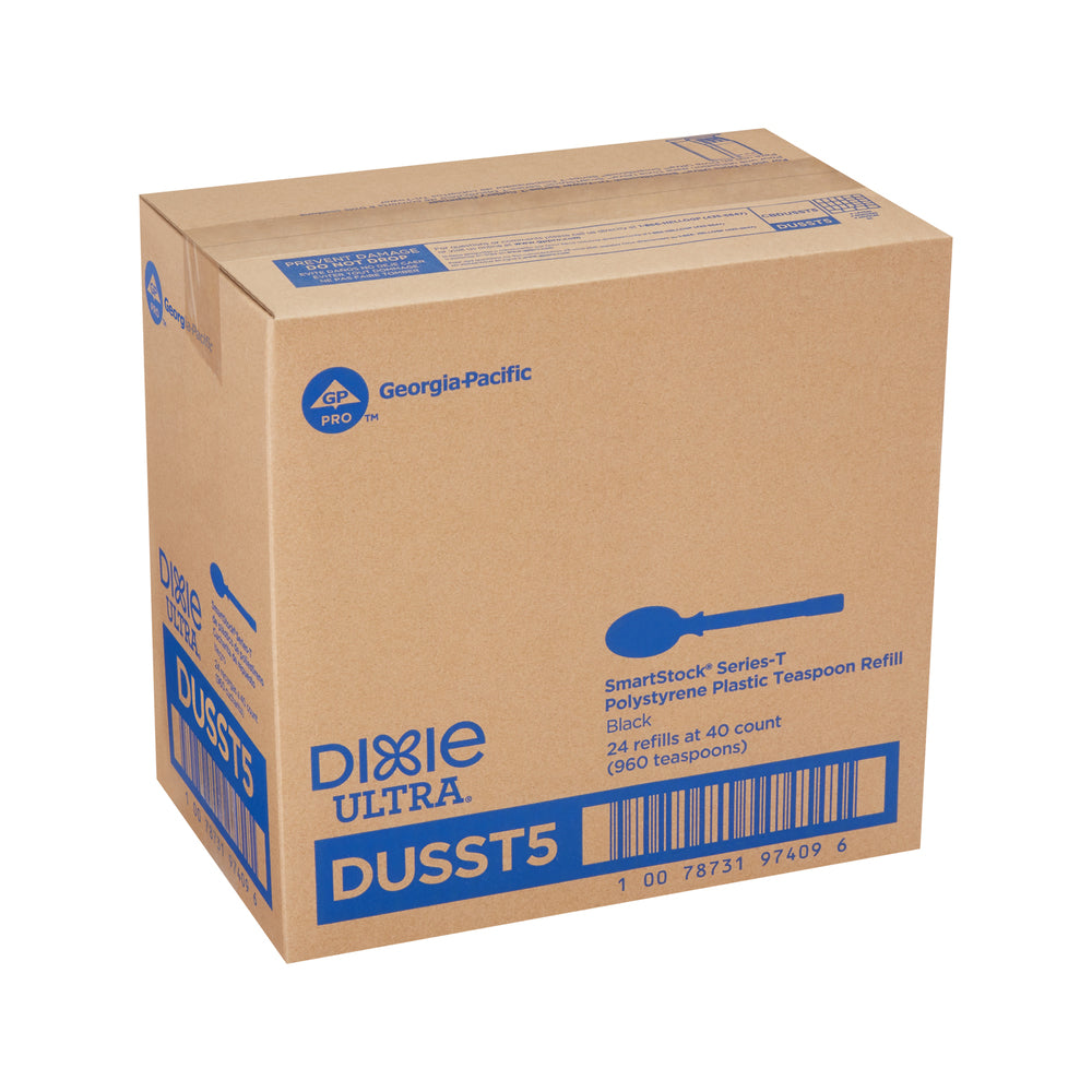 מילוי כפית מפלסטיק קשיח למתקן GP PRO DIXIE ULTRA® SMARTSTOCK® SERIES-T, שחור, (24 מארזים של 40 חתיכות סהכ 960 חתיכות)