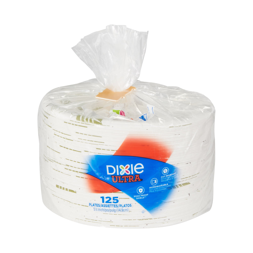 צלחות נייר עבות במיוחד (IN 5 7/8) מסדרת DIXIE ULTRA® מבית GP PRO (ג'ורג'יה-פסיפיק), איור עלים®, 500 צלחות לכל מארז