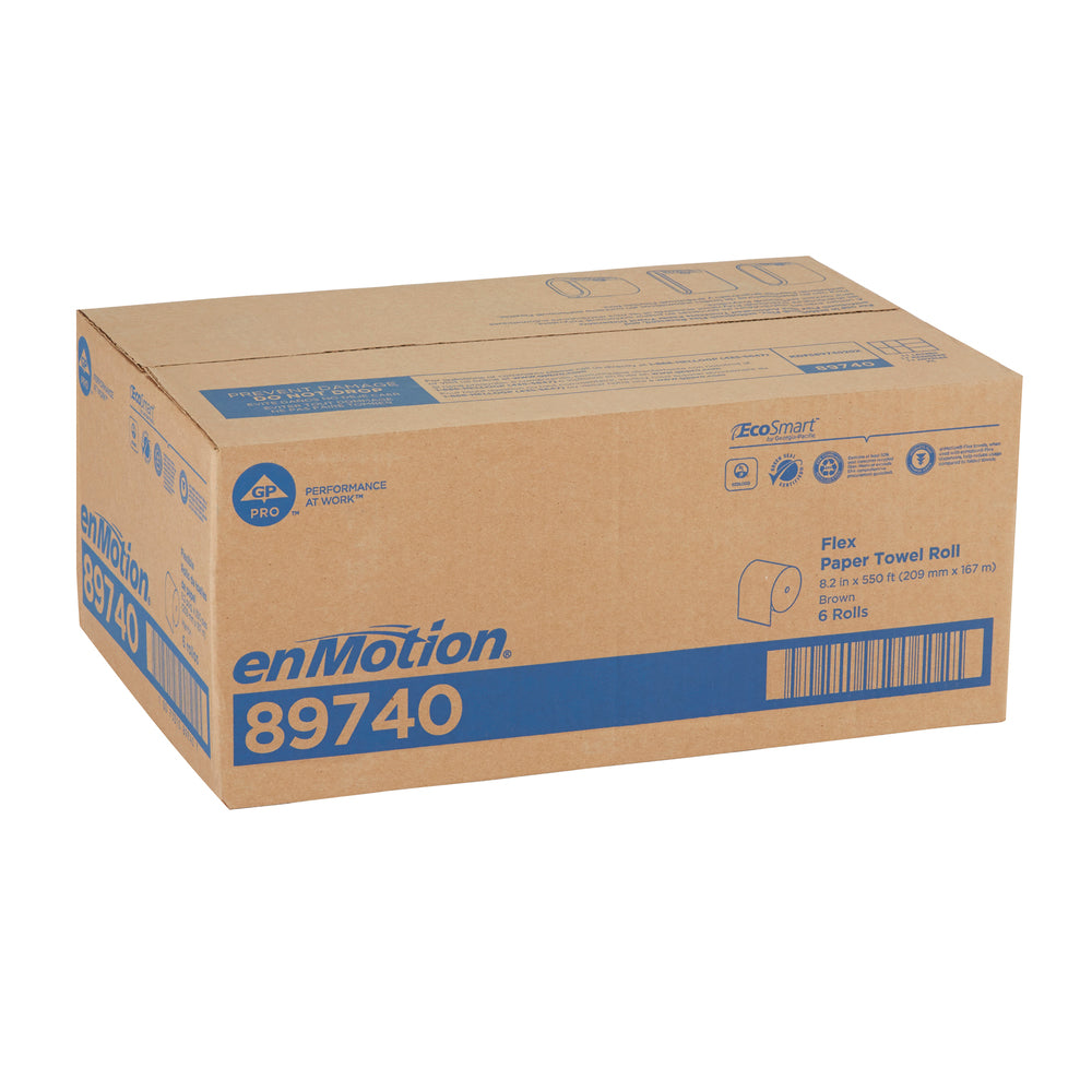 גלילי מגבות נייר ממוחזרים ENMOTION® FLEX מבית GP PRO (ג'ורג'יה פסיפיק), חום, (6 גלילים של 167.64 מטרים סהכ 1,005.84 מטרים)