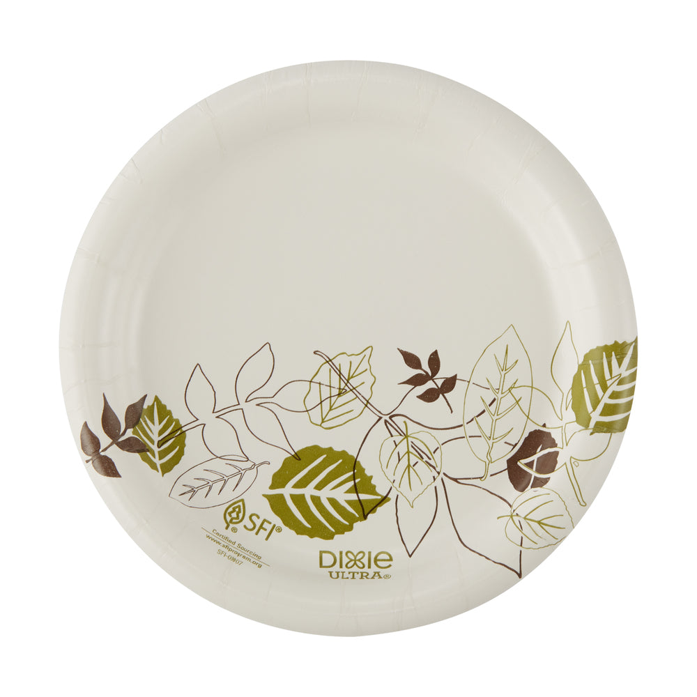צלחות נייר עבות במיוחד (IN 5 7/8) מסדרת DIXIE ULTRA® מבית GP PRO (ג'ורג'יה-פסיפיק), איור עלים®, 500 צלחות לכל מארז
