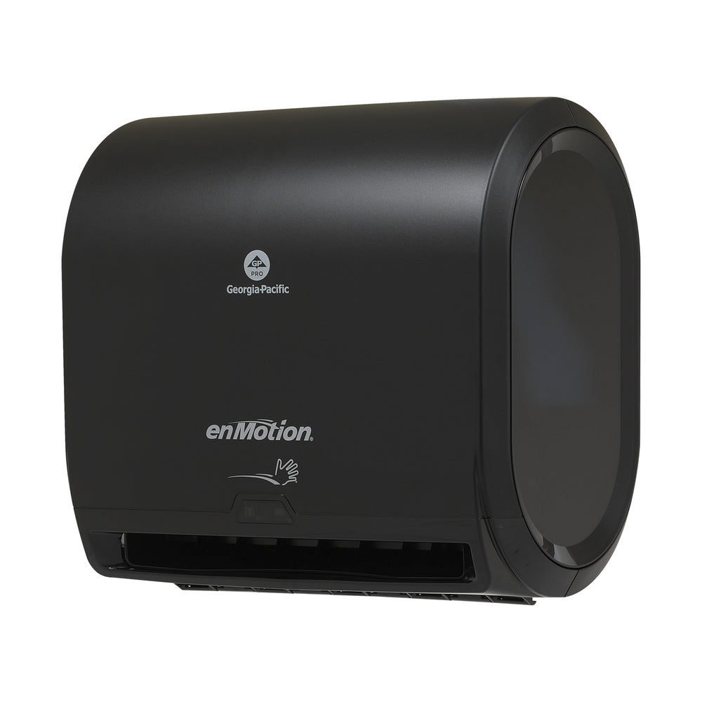 מתקן מגבות נייר אוטומטי ללא מגע עם גליל אחד ENMOTION® IMPULS® 10 מבית GP PRO (ג'ורג'יה פסיפיק), שחור, מתקן אחד