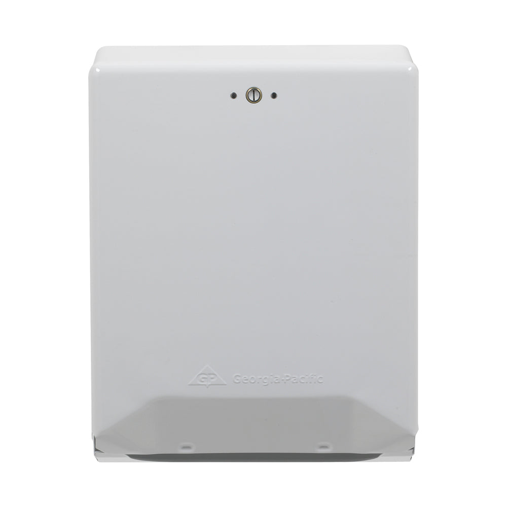 מתקן מגבות נייר C-FOLD/M-FOLD מאת GP PRO (ג'ורג'יה-פסיפיק), מתכת לבנה, מתקן אחד