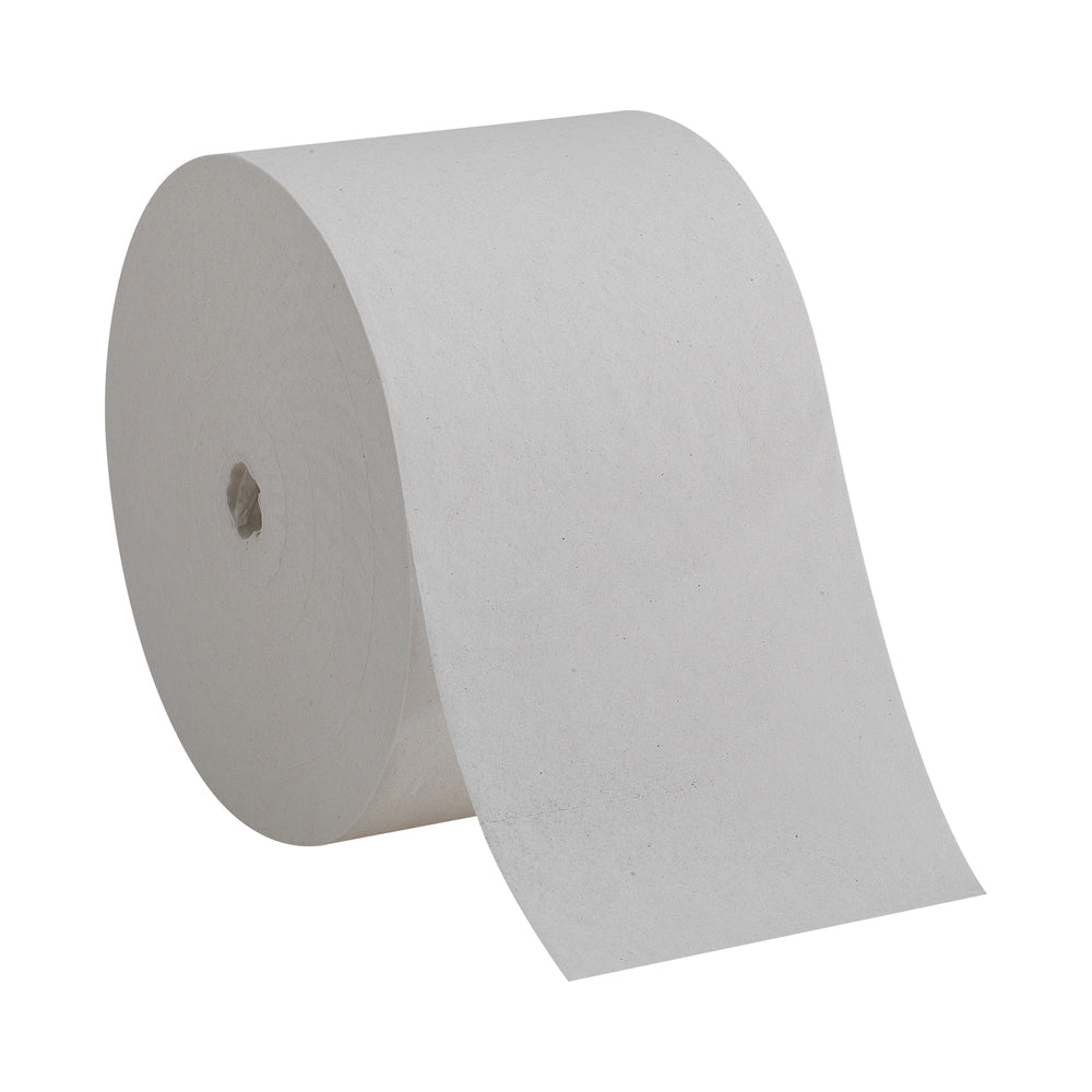 נייר טואלט ממוחזר חד שכבתי Compact® ללא ליבות, לבן, (18 גלילים של 304.80 מטרים סהכ 5486.40 מטרים) 54,000 גליונות למארז