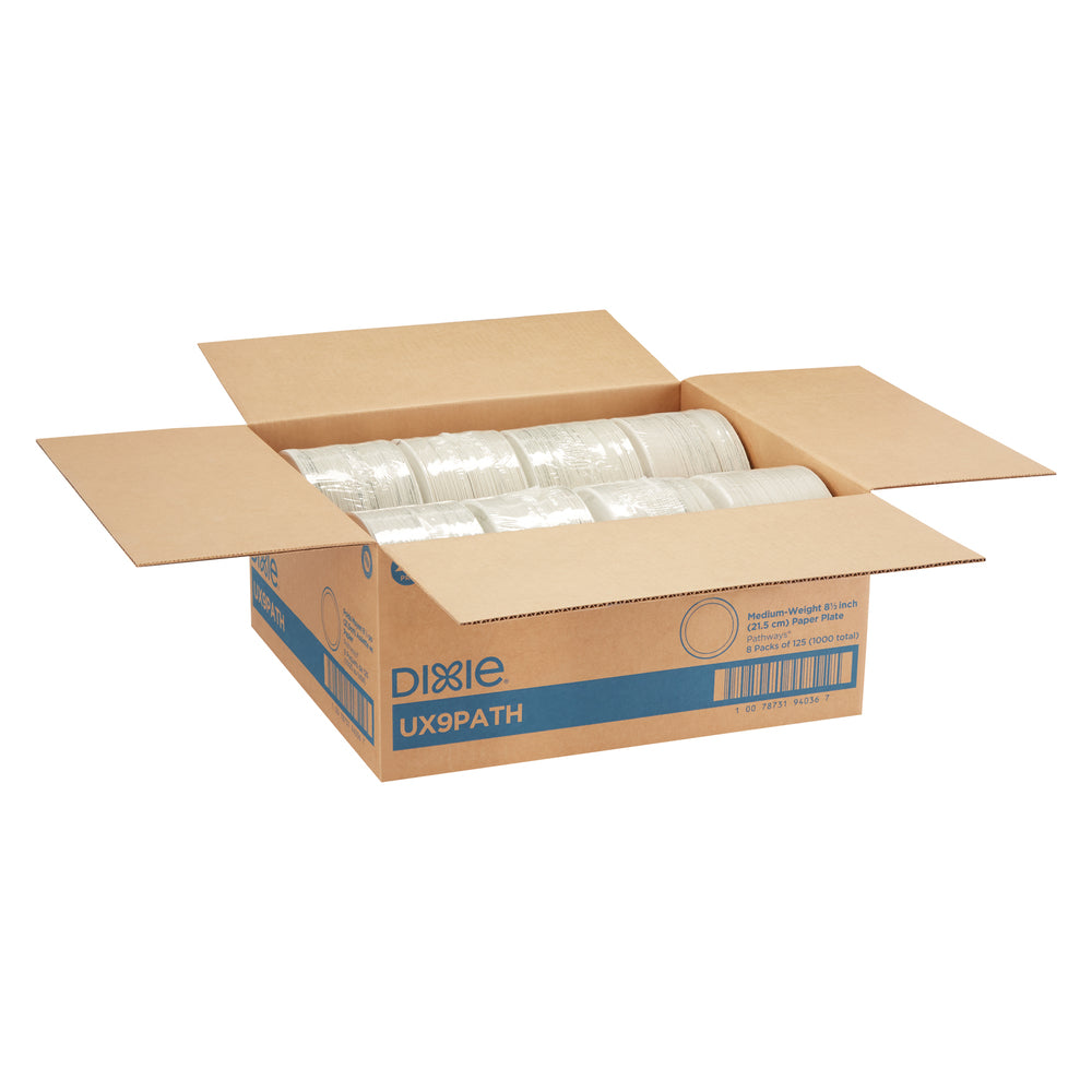 צלחות נייר עבות (IN 8 1/2) מסדרת DIXIE® מבית GP PRO (ג'ורג'יה-פסיפיק), איור עלים®, 1,000 צלחות לכל מארז