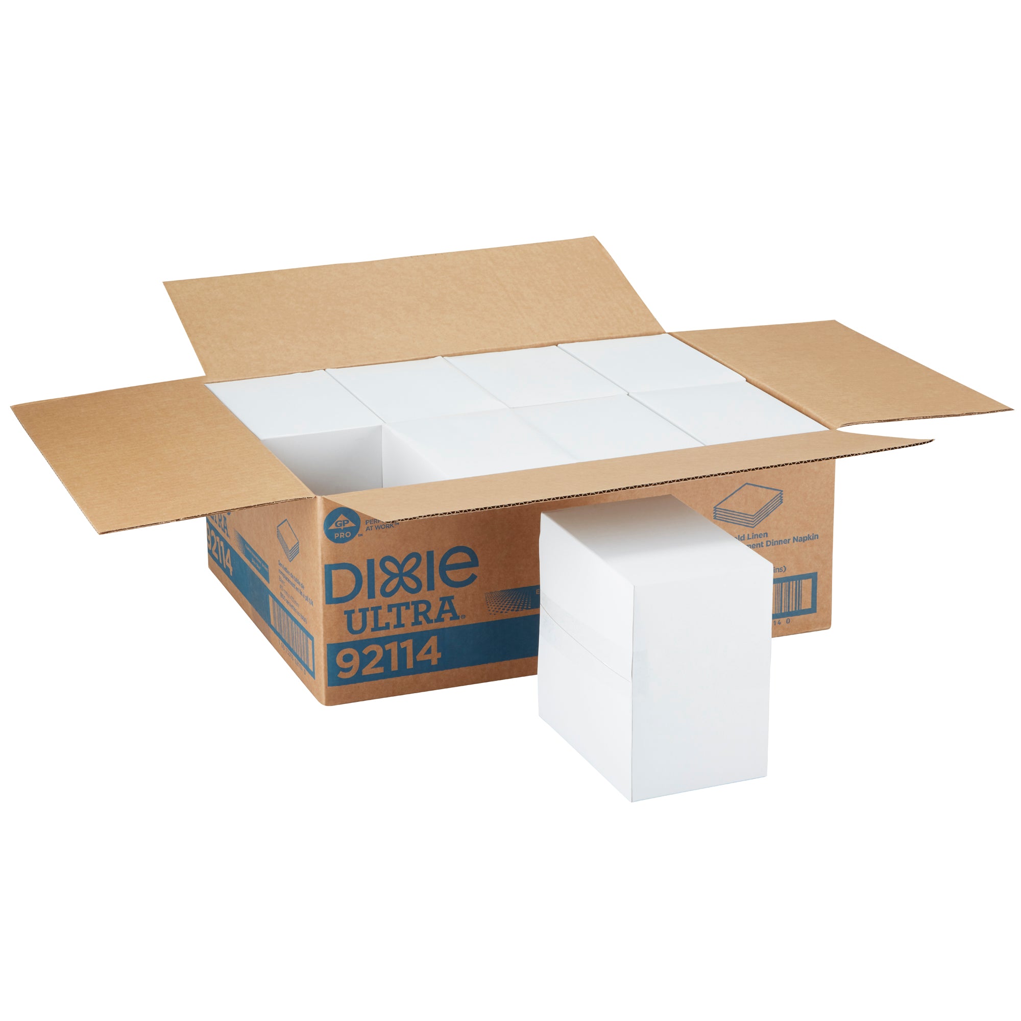 מפית ארוחת ערב של DIXIE ULTRA® קיפול 1/4 פשתן, 17 ˟ 17 אינץ', לבן, 800 מפיות לכל מארז
