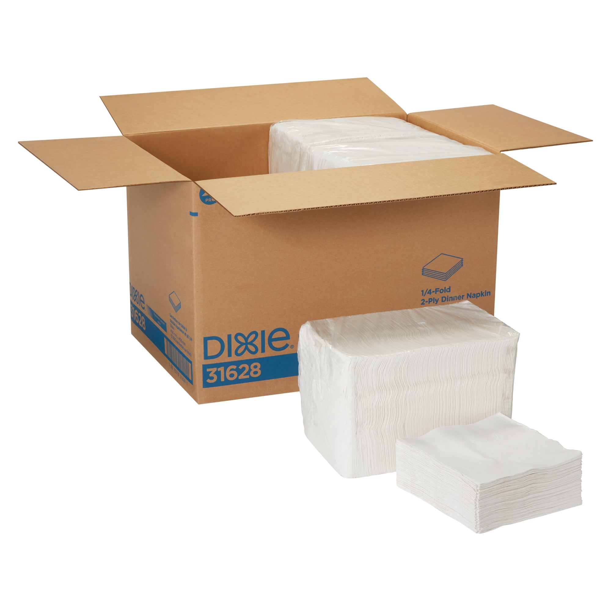 מפית ארוחת ערב דו-שכבתית של DIXIE® קיפול 1/4 של GP PRO (ג'ורג'יה פסיפיק), 16 ˟ 16 אינץ', לבן, 3,200 מפיות לכל מארז