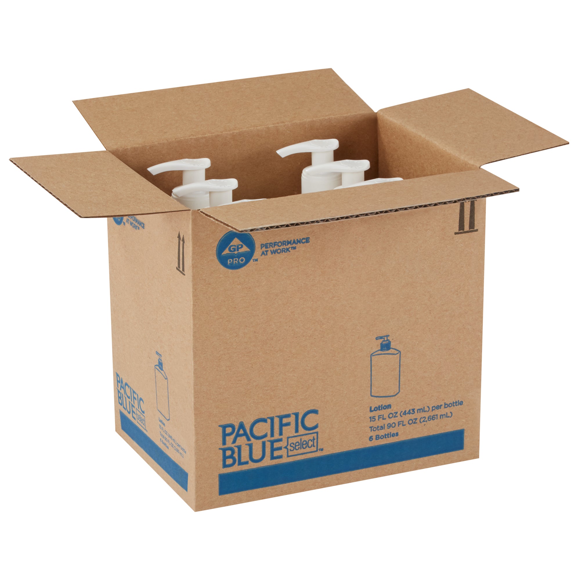 קרם לחות למשטח השיש PACIFIC BLUE BASIC™ מבית GP PRO (ג'ורג'יה פסיפיק), ללא ריח, (6 בקבוקים של 443 mL סהכ 2,658 mL)