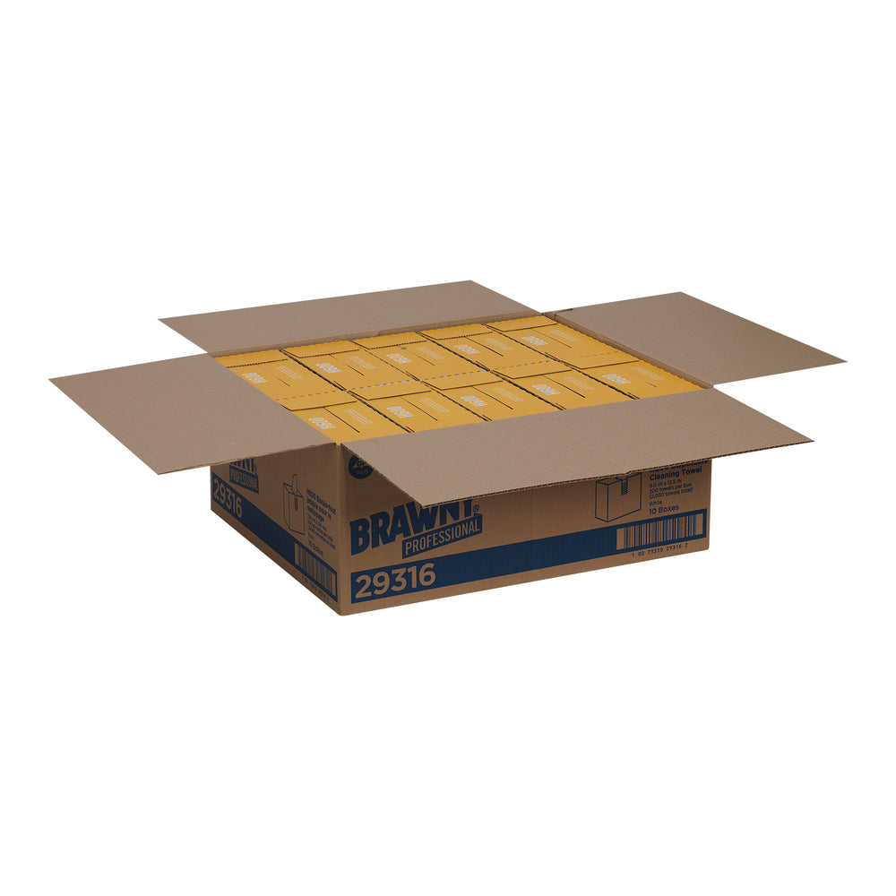 מגבות ניקוי חד פעמיות BRAWNY® PROFESSIONAL H600 מבית GP PRO (ג'ורג'יה פסיפיק), קופסה גבוהה, לבן, (10 קופסאות של 200 מגבות סהכ 2,000 מגבות)