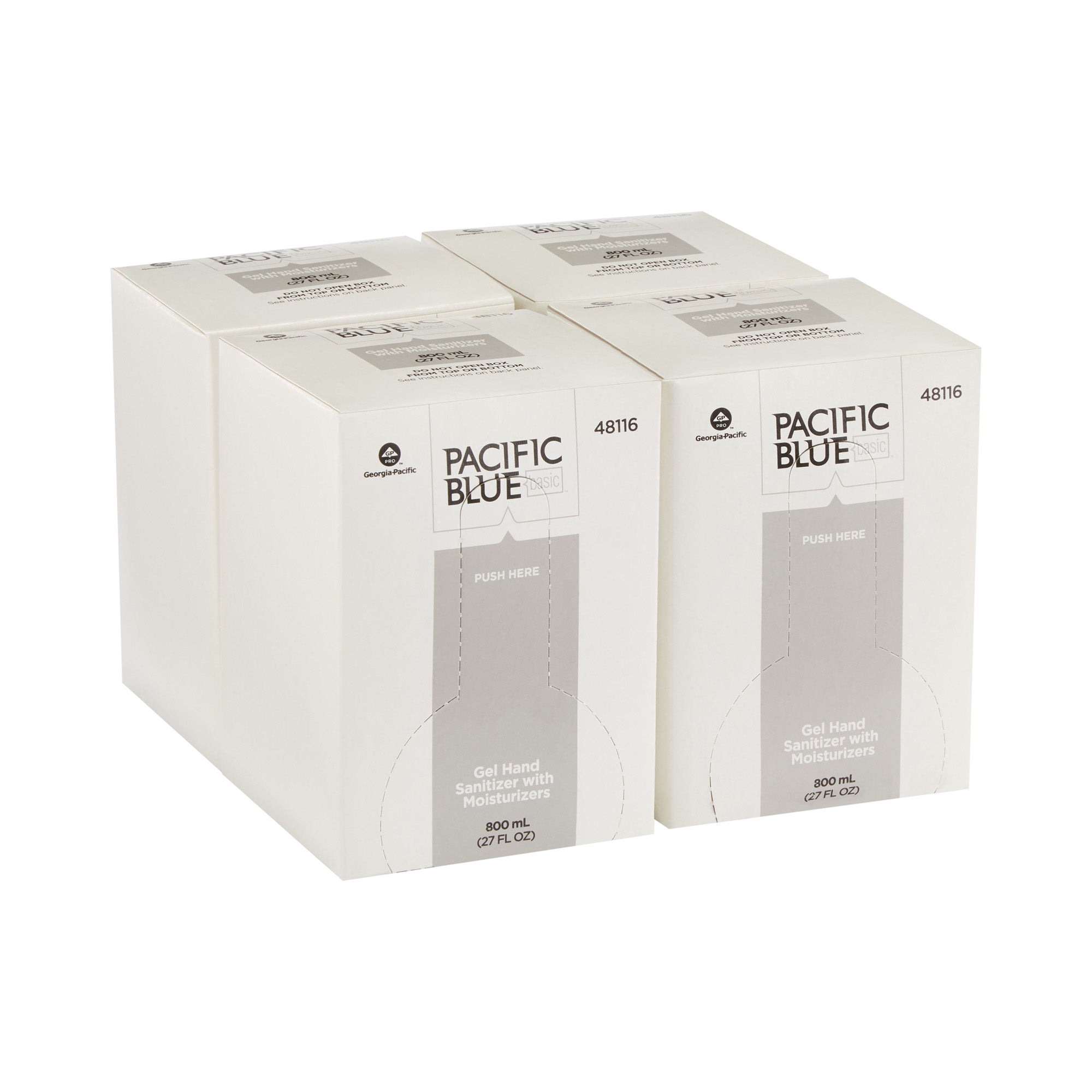 מילוי למתקן סבונים אישיים, חיטוי ג'ל PACIFIC BLUE BASIC™ מאת GP PRO (ג'ורג'יה פסיפיק), ללא צבע וניחוח(4 מילויים של 800 mL סהכ 3,200 mL)
