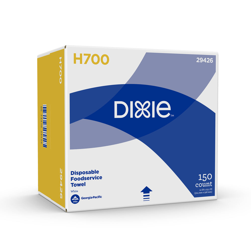 מגבות שירות מזון חד פעמיות DIXIE® H700 מאת GP PRO (ג'ורג'יה פסיפיק), לבן, 150 מגבות בקופסה