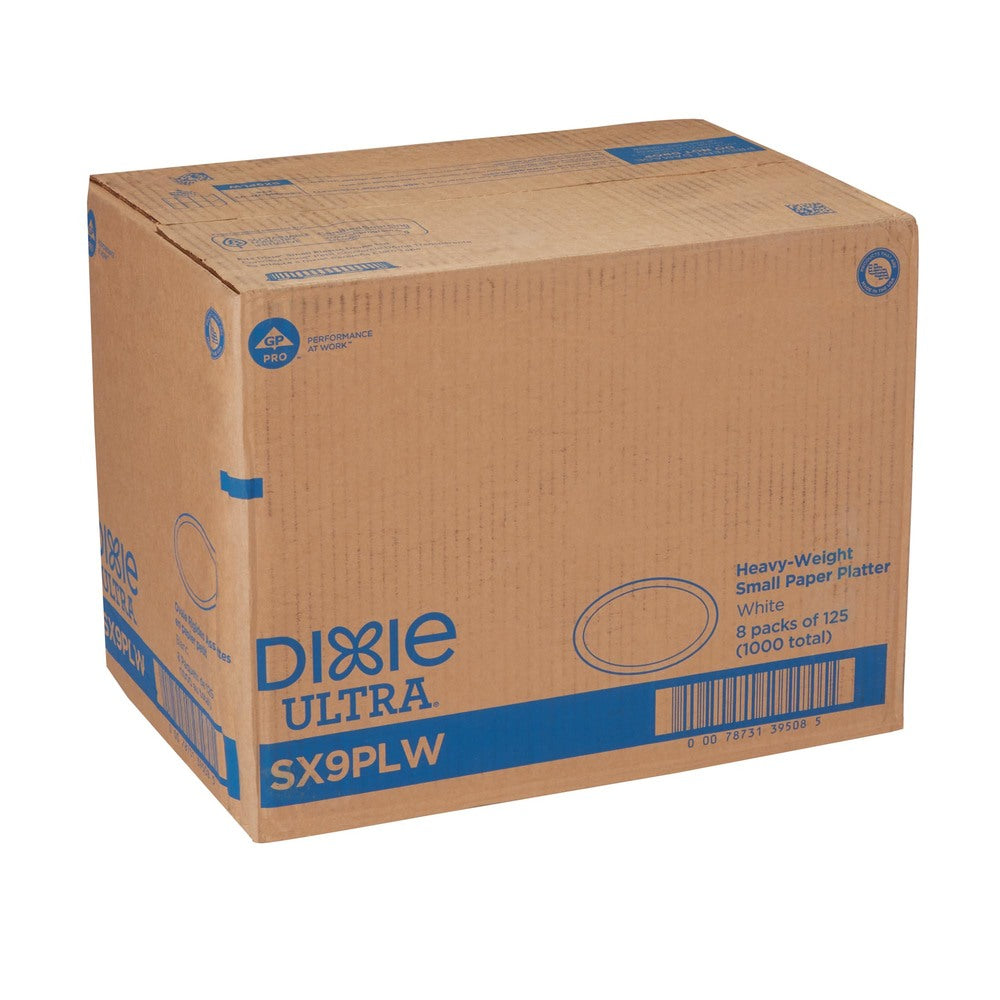 מגשי נייר קטנים עבים במיוחד של DIXIE ULTRA® מבית GP PRO (ג'ורג'יה-פסיפיק), לבן, (8 חבילות של 125 מגשים סהכ 1000 מגשים)