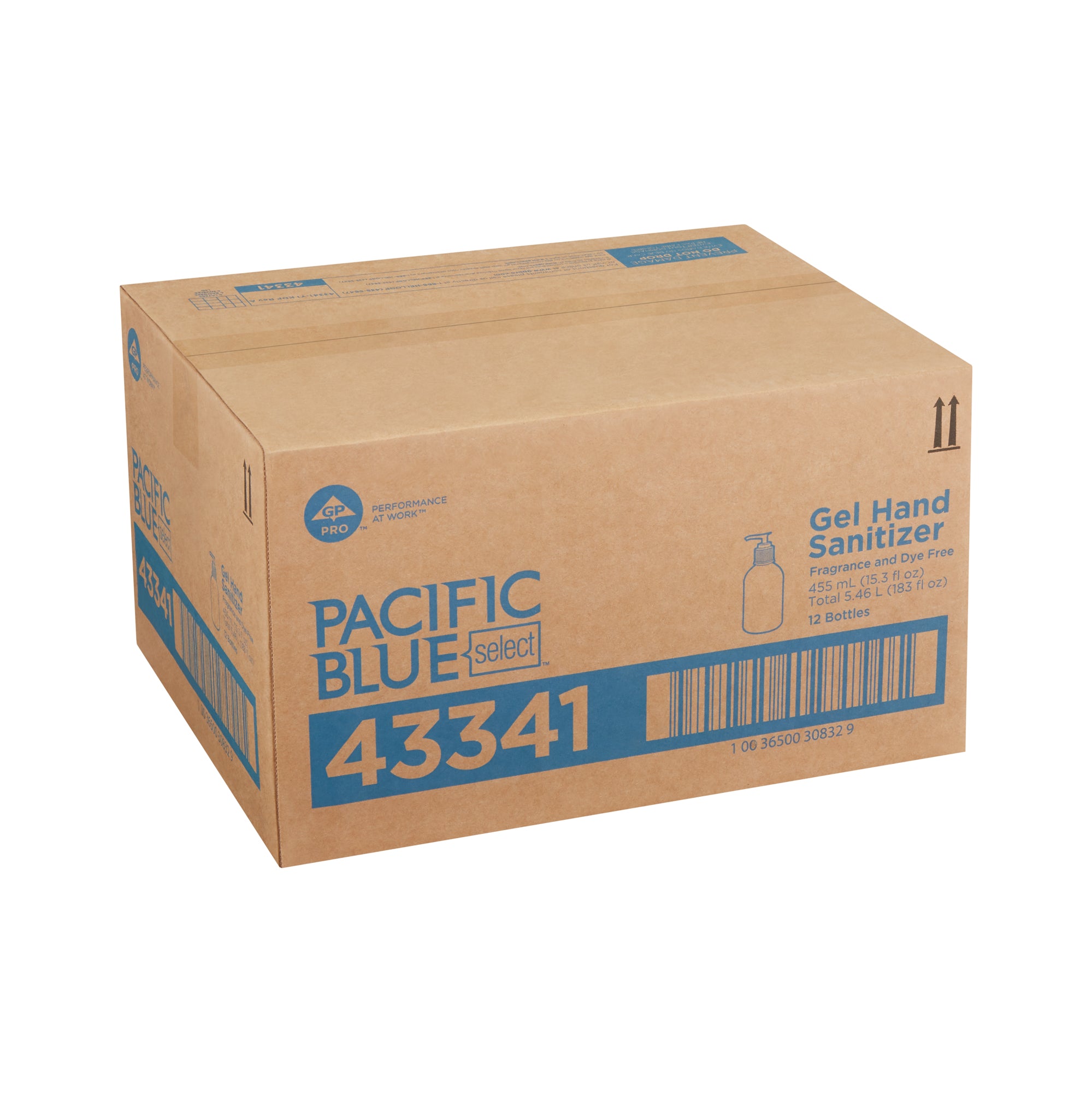 חומר חיטוי ידיים בג'ל PACIFIC BLUE BASIC™ מבית GP PRO (ג'ורג'יה פסיפיק), ללא צבע וניחוח, (12 בקבוקים של 45 mL סהכ 540 mL)