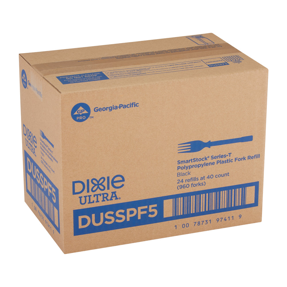 מילוי מזלג מפוליפרופילן למתקן GP PRO DIXIE ULTRA® SMARTSTOCK® SERIES-T, שחור, 960 מזלגות לכל מארז