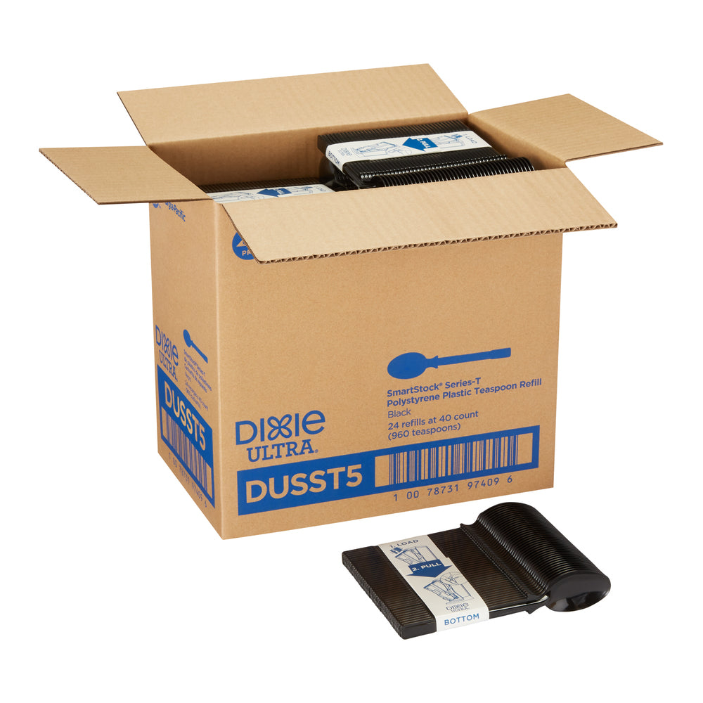 מילוי כפית מפלסטיק קשיח למתקן GP PRO DIXIE ULTRA® SMARTSTOCK® SERIES-T, שחור, (24 מארזים של 40 חתיכות סהכ 960 חתיכות)