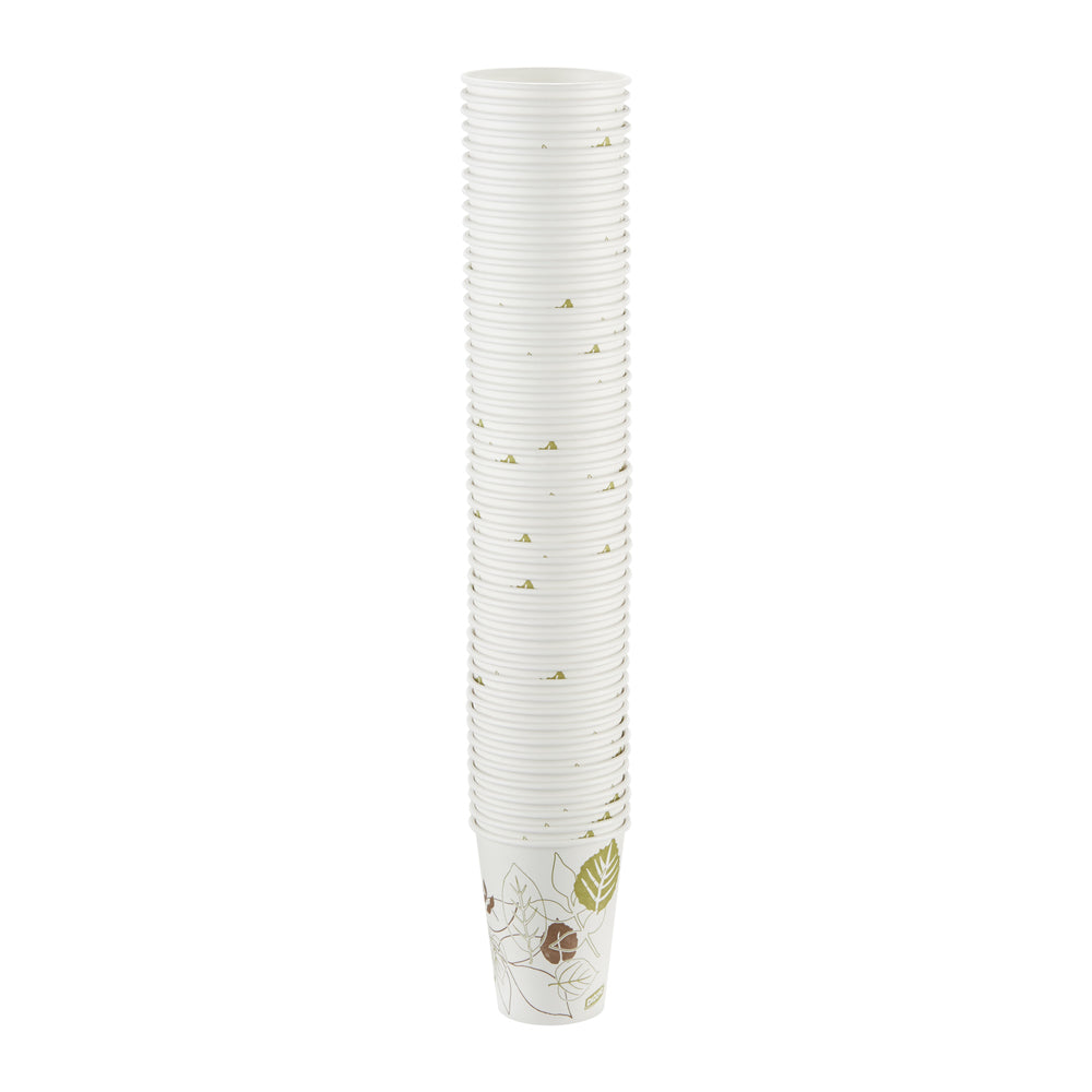 כוסות נייר חמות DIXIE® 12 OZ מבית GP PRO (ג'ורג'יה פסיפיק), מתאימות למכסים גדולים, איור עלים®, 1,000 כוסות לכל מארז