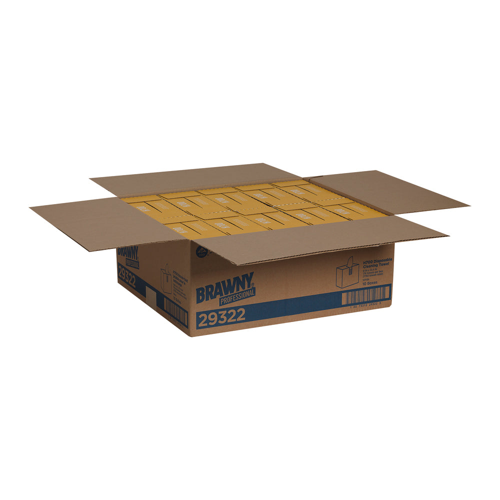 מגבות ניקוי חד פעמיות BRAWNY® PROFESSIONAL H700 מבית GP PRO (ג'ורג'יה פסיפיק), קופסה גבוהה, לבן, (10 קופסאות של 176 מגבות סהכ 1,760 מגבות)