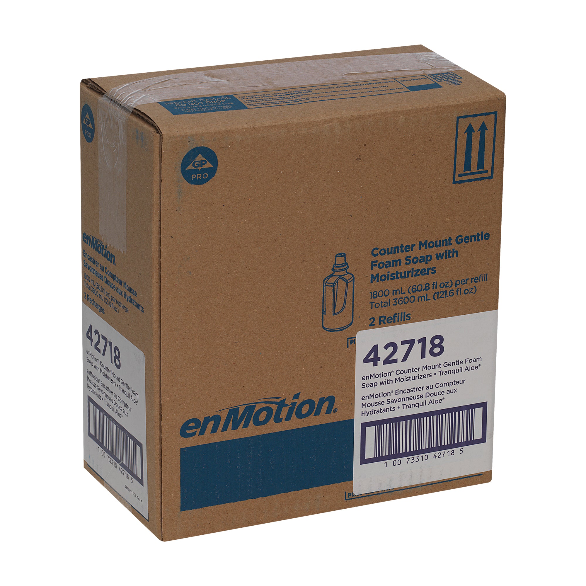 מילוי למתקן סבון שולחני ENMOTION® מבית GP PRO (ג'ורג'יה פסיפיק), אלוורה שלווה, (2 בקבוקים של 1,800 mL סהכ 3,600 mL)