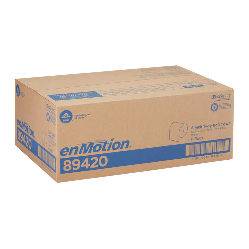 גלילי מגבות נייר ENMOTION® 8 מבית GP PRO (ג'ורג'יה פסיפיק), לבן, (6 גלילים של 213.36 מטרים סהכ 1,280.16 מטרים)