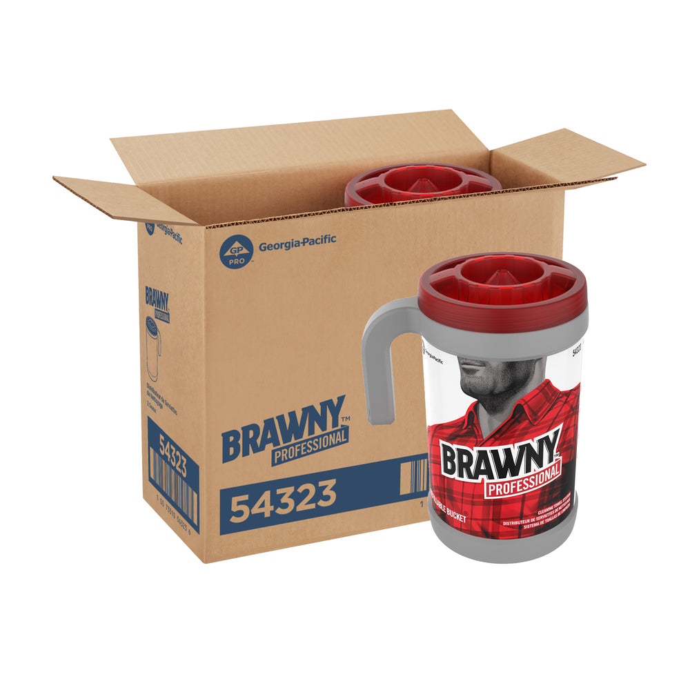 מערכת מגבות ניקוי מקצועית BRAWNY® מבית GP PRO (ג'ורג'יה פסיפיק), אפור, 2 דליים לכל מארז