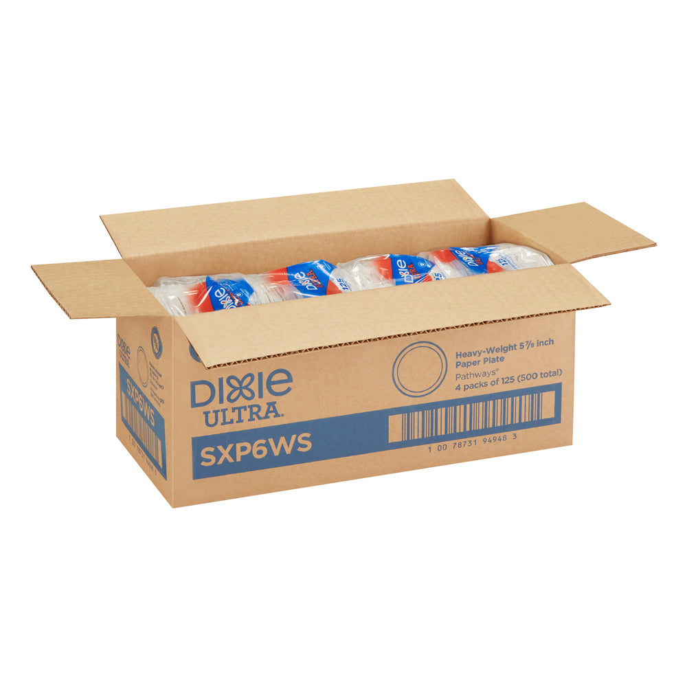 צלחות נייר עבות במיוחד (IN 5 7/8) מסדרת DIXIE ULTRA® מבית GP PRO (ג'ורג'יה-פסיפיק), איור עלים®, 500 צלחות לכל מארז