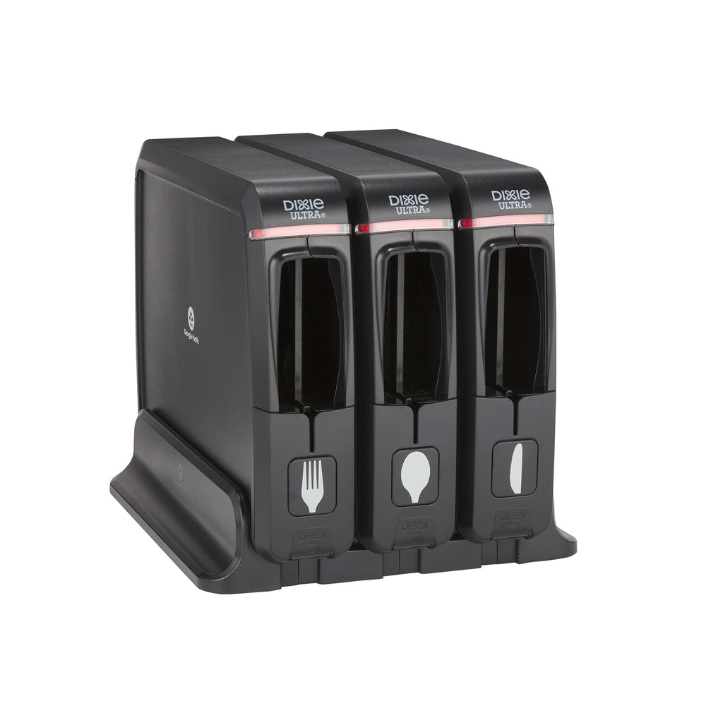 מתקן לסכום עטוף מסדרת DIXIE ULTRA® SMARTSTOCK® מבית GP PRO, אריזה משולשת, שחור, 1 כל אחד: מזלג, כף וסכין