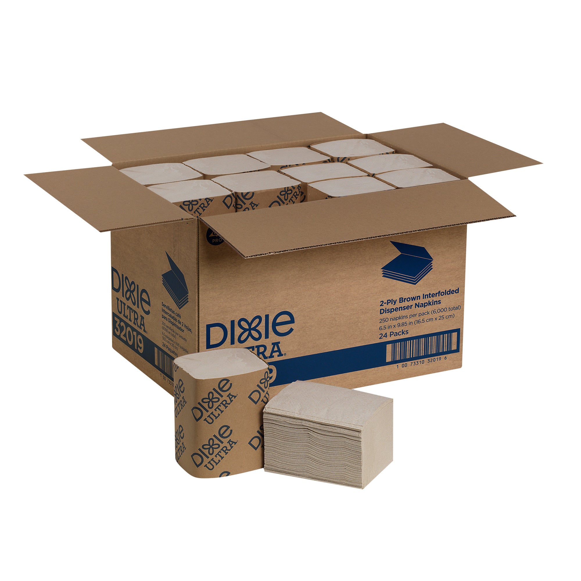 מילוי מתקן משולב למפיות דו-שכבתיות של DIXIE ULTRA® מבית GP PRO (ג'ורג'יה פסיפיק), חום, 6,000 מפיות לכל מארז