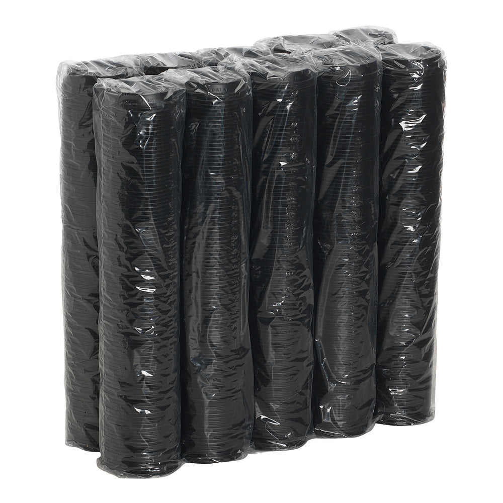 מכסי כוס חמה מפלסטיק DIXIE® DOME מבית GP PRO (ג'ורג'יה פסיפיק), גדולים, שחורים, 1,000 מכסים לכל מארז