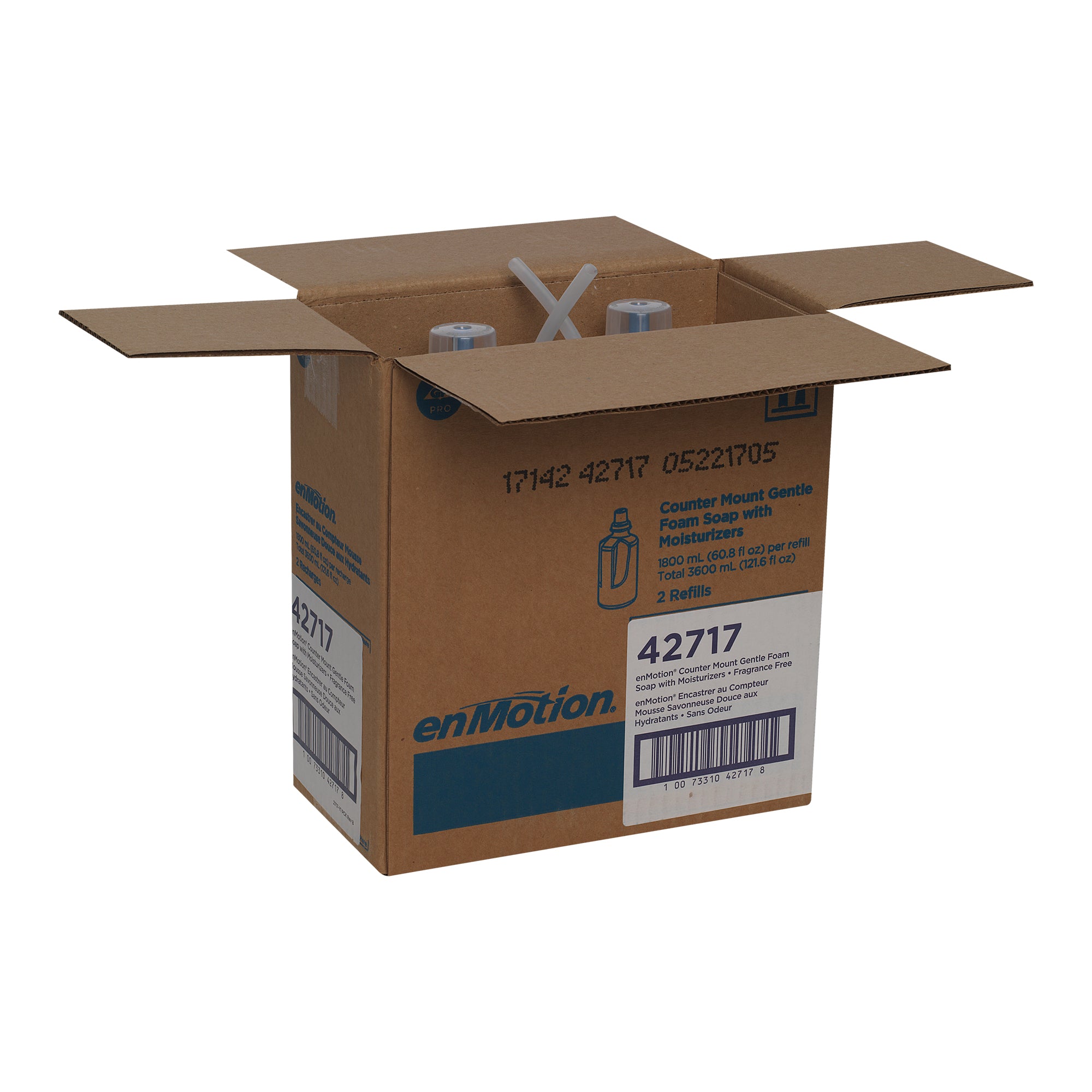 מילוי למתקן סבון עם תושבת לדלפק של ENMOTION® מבית GP PRO (ג'ורג'יה פסיפיק), ללא צבע וניחוח, (2 בקבוקים של 1800 mL סהכ 3600 mL)
