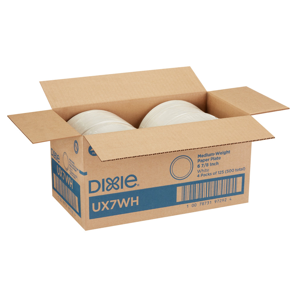 צלחות נייר עבות (IN 6 7/8) מסדרת DIXIE® מבית GP PRO (ג'ורג'יה-פסיפיק), לבן, 500 צלחות לכל מארז