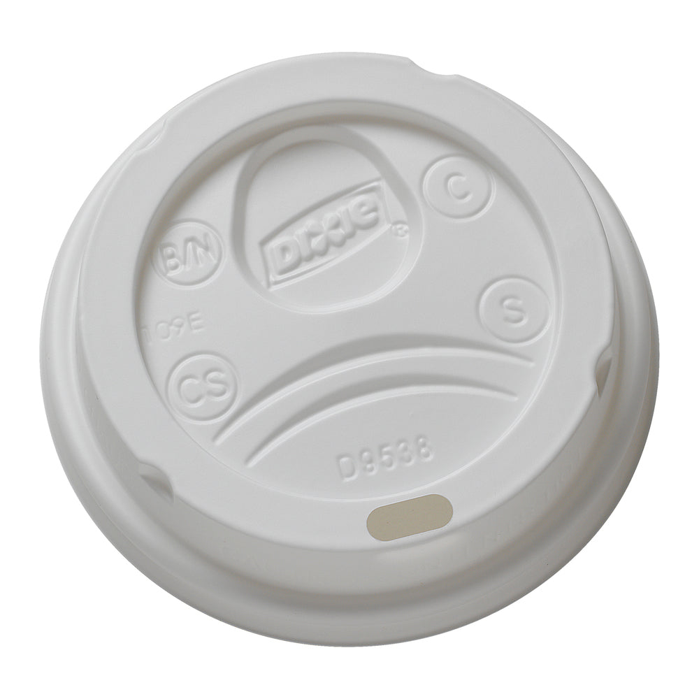 מכסי כוס חמה מפלסטיק DIXIE® DOME מבית GP PRO (ג'ורג'יה פסיפיק), קטנים, לבנים, 1,000 מכסים לכל מארז