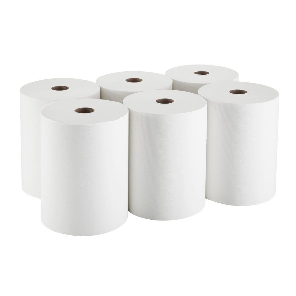 גלילי מגבות נייר ממוחזרים ENMOTION® 10 מבית GP PRO (ג'ורג'יה-פסיפיק), לבן, (6 גלילים של 243.84 מטרים סהכ 1,463.04 מטרים)
