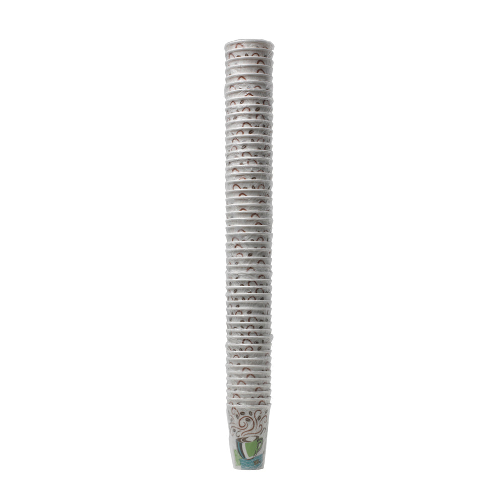 כוסות קפה חמות מנייר עטופות מבודדות של DIXIE® PERFECTOUCH® 16 OZ, מתאימות למכסים גדולים, ערפל קפה, 1,000 כוסות/מארז