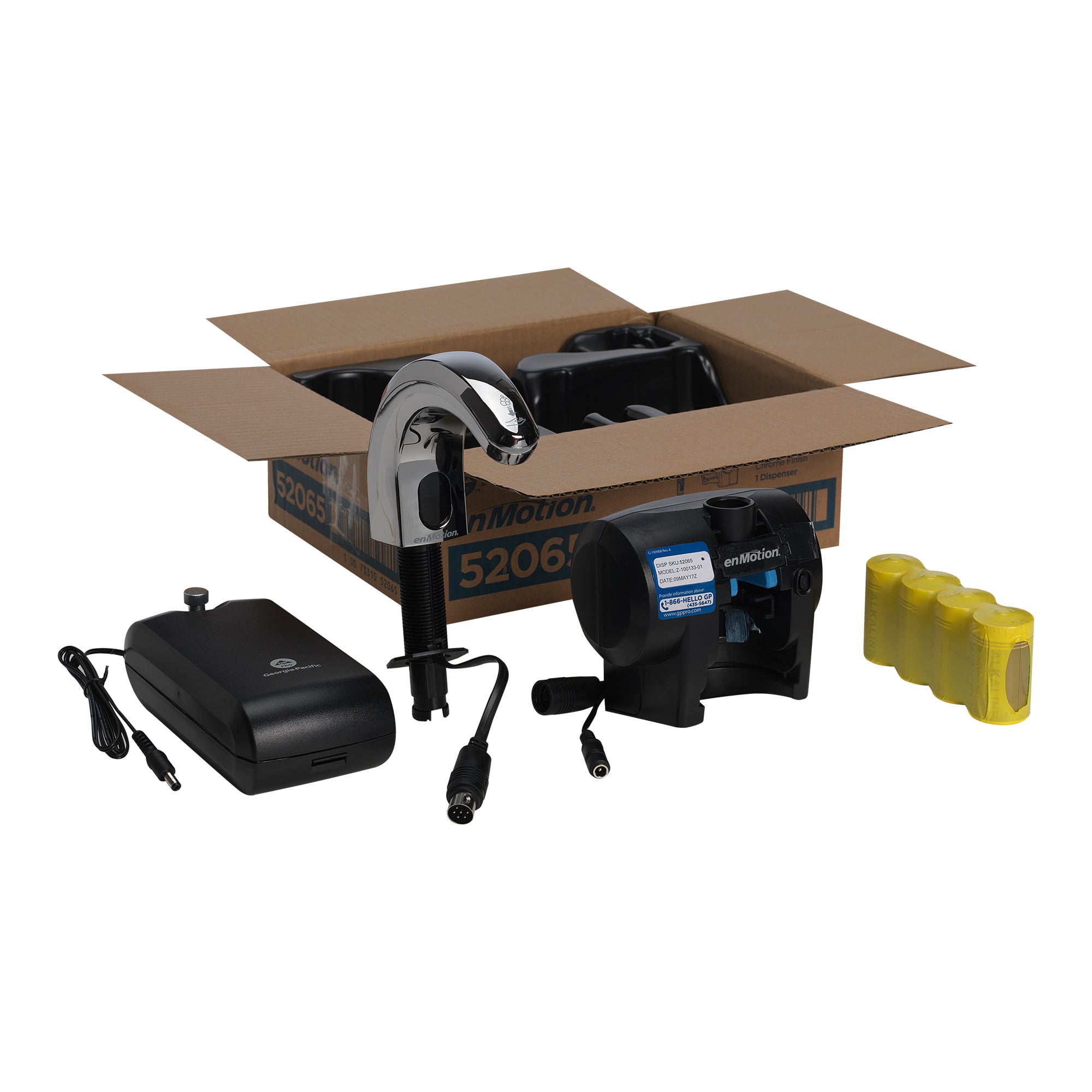 מתקן סבון אוטומטי ללא מגע של ENMOTION® מאת GP PRO (ג'ורג'יה פסיפיק), כרום, מתקן אחד