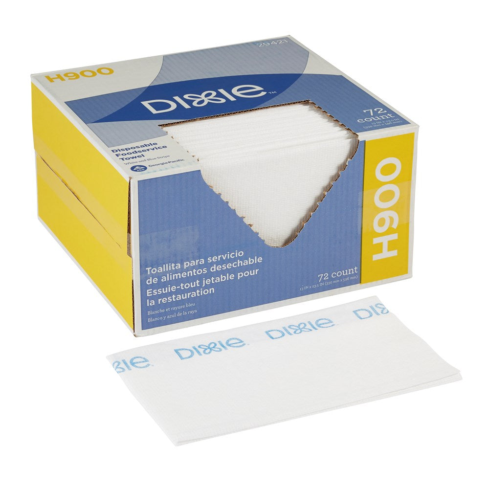 מגבות שירות מזון חד פעמיות DIXIE® H900 מאת GP PRO (ג'ורג'יה-פסיפיק), פס לבן וכחול, 72 מגבות בקופסה