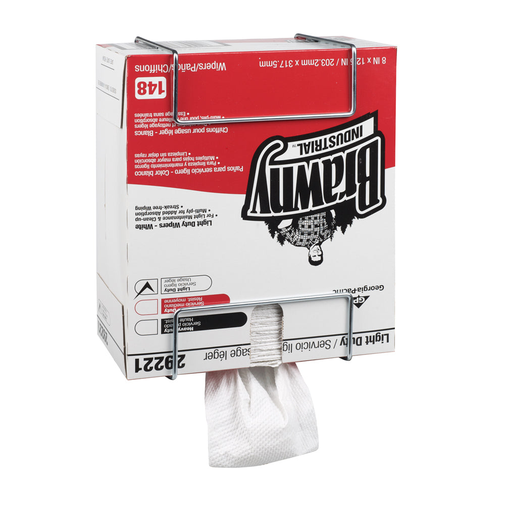 תושבת קיר לקופסאות מגבים BRAWNY INDUSTRIAL® מבית GP PRO (ג'ורג'יה פסיפיק), מתכת כרום, 6 תושבות לכל מארז