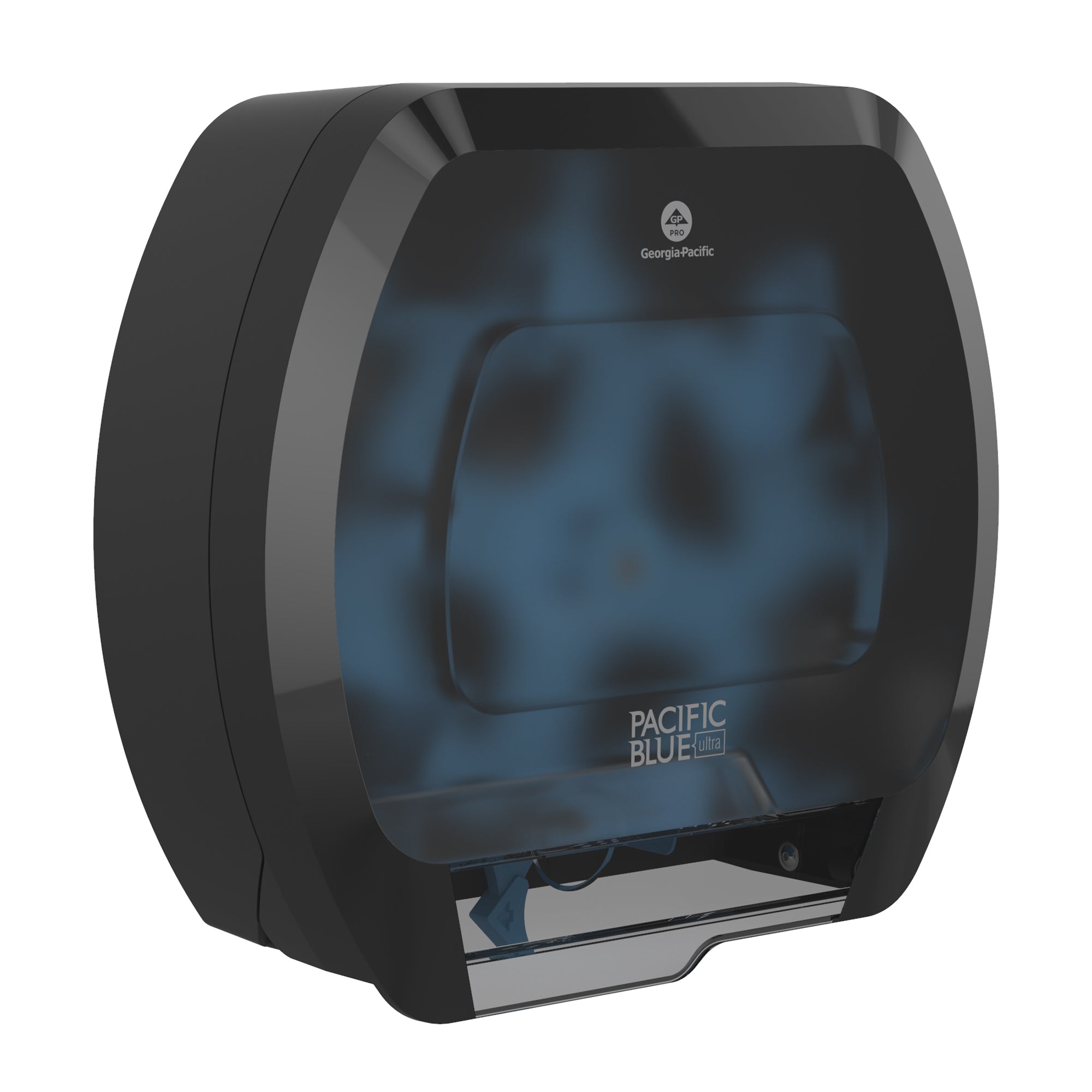 מתקן נייר טואלט בעל קיבולת גבוהה ללא ליבה PACIFIC BLUE ULTRA™ מבית GP PRO עם 4 גלילים, עשן, מתקן אחד