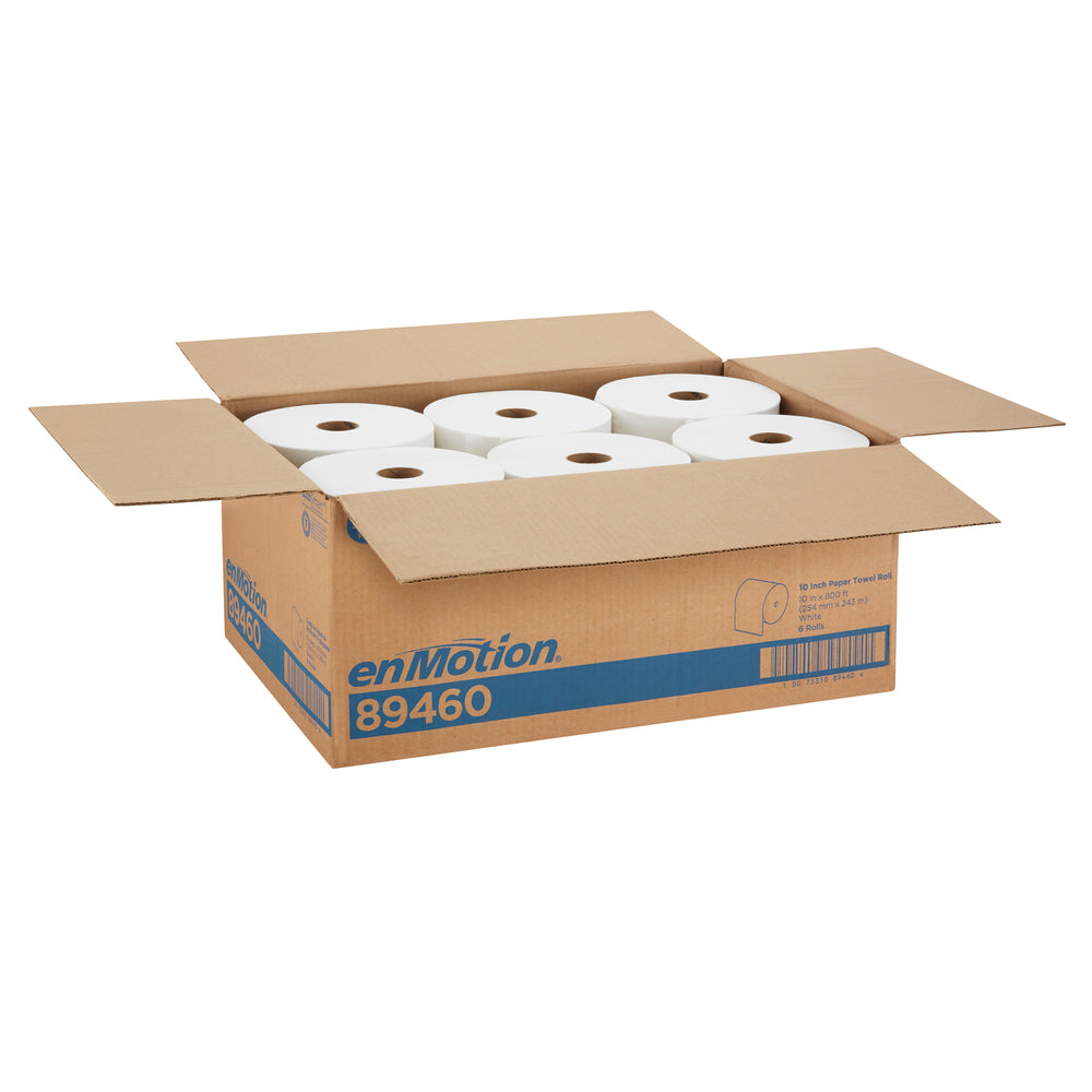 גלילי מגבות נייר ENMOTION® 10 מבית GP PRO (ג'ורג'יה פסיפיק), לבן, (6 גלילים של 243.84 מטר סהכ 1463.04 מטר)