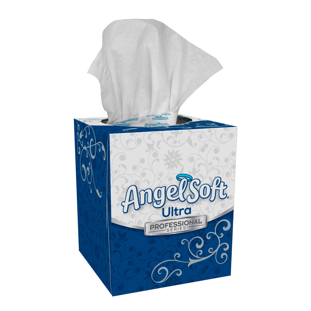 רקמת פנים מהסדרה המקצועית של ®Angel Soft Professional דו-שכבתית מאת GP PRO (ג'ורג'יה פסיפיק), קופסת קוביות, (10 קופסאות של 96 גליונות סהכ 960 גליונות)