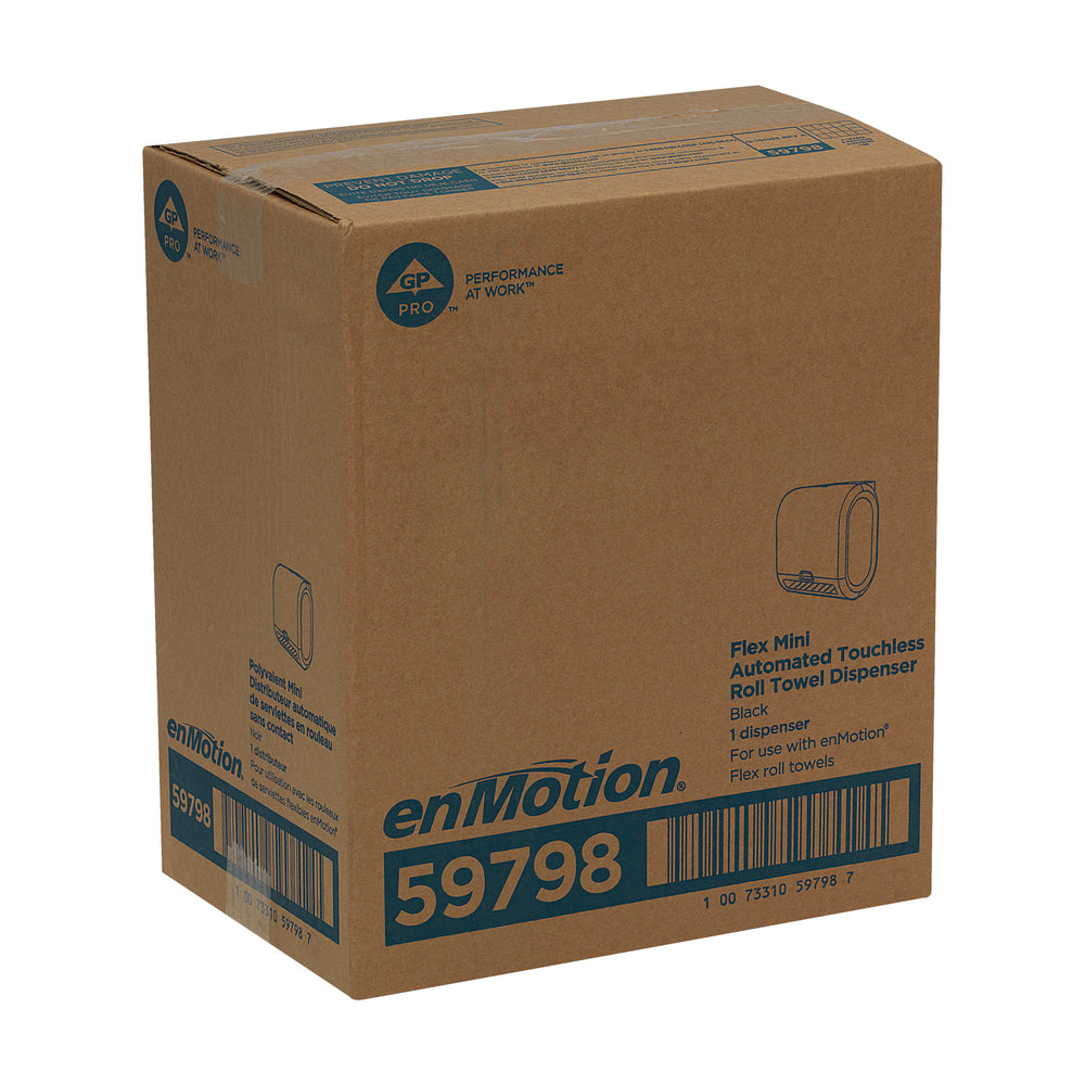 מתקן מגבות נייר אוטומטי ללא מגע ENMOTION® FLEX MINI מאת GP PRO (ג'ורג'יה פסיפיק), שחור, מתקן אחד